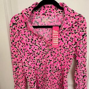 Lilly Pulitzer Luxletic pink leopard top